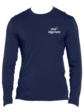 Long Sleeve Underscrub Round Neck T-Shirt Navy Blue